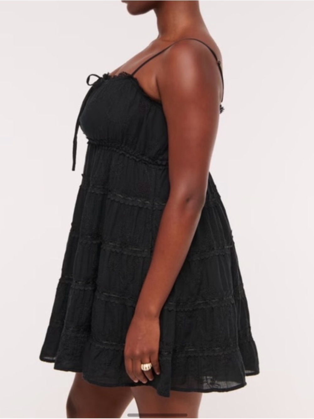 Abercrombie Black Tiered Lace-Trim Sundress - Picture 3 of 5